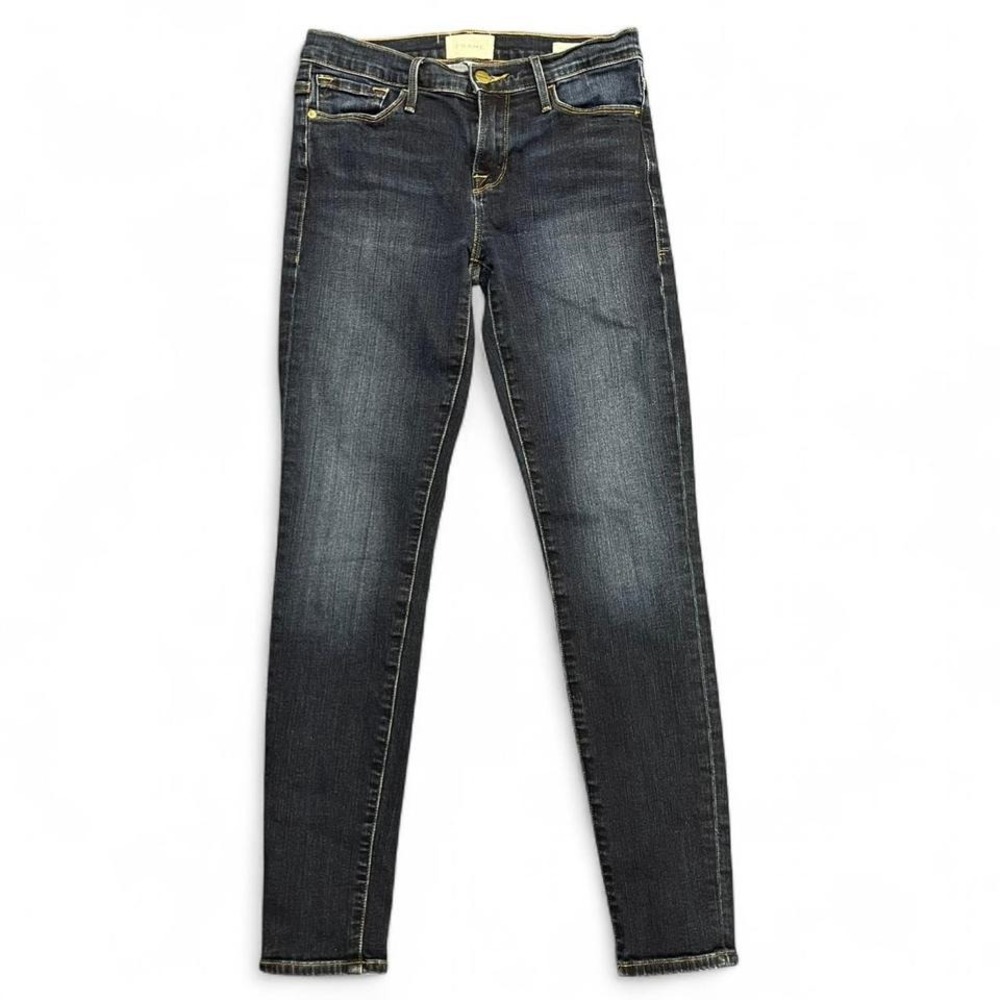 FRAME Le Skinny de Jeanne Dark Wash Skinny Jeans Size 26 Designer Stretch Denim